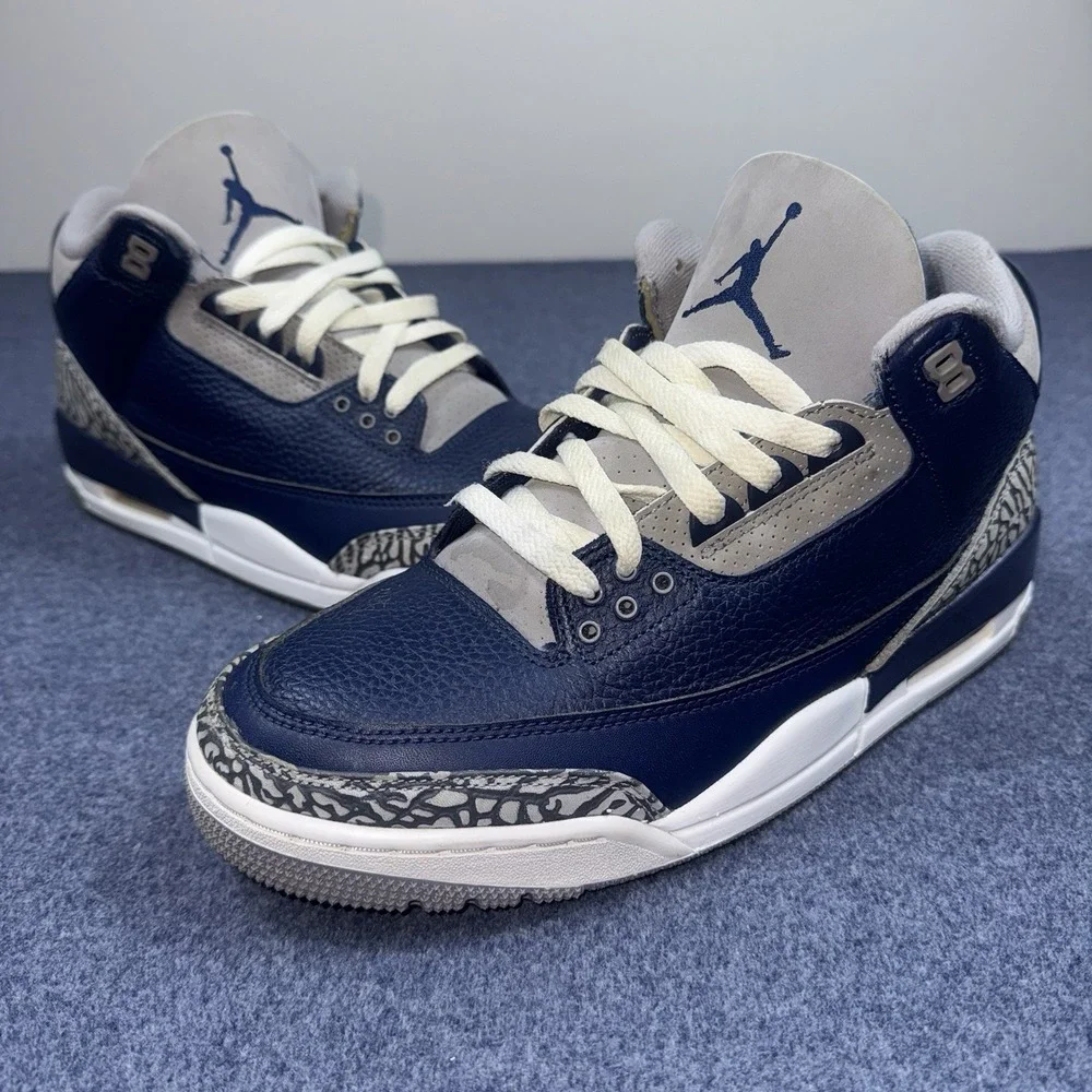 Size 10 - Worn Air Jordan 3 Retro Georgetown Men's No Box Preowned CT8532-401